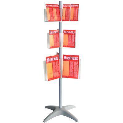 Esselte Brochure Holder Carousel Floor Stand 3 Tier 12 X Dl + 6 X A5 + 6 X A4 46813 - SuperOffice