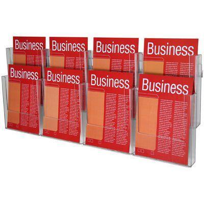 Esselte Brochure Holder Wall System 2 Tier 8 X A4 46560 - SuperOffice