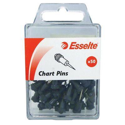 Esselte Chart Pins Black Pack 50 46736 - SuperOffice
