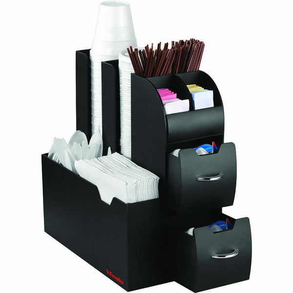 Esselte Condiment Cups Station 8 Compartments Black CAD01BLK - SuperOffice