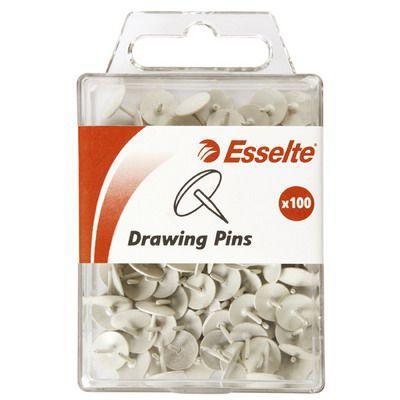 Esselte Drawing Pins White Pack 100 45107 - SuperOffice