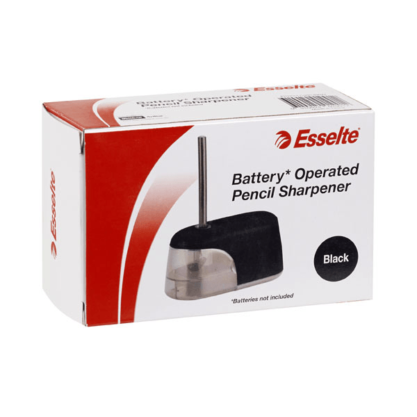 Esselte Electric Pencil Sharpener Battery Powered Black 49072 - SuperOffice