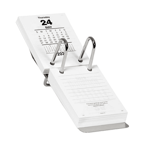 Esselte Elements Desk Calendar Stand Top Hole Chrome 61164 - SuperOffice