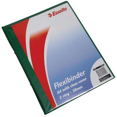 Esselte Flexibinder 2 Ring 20Mm A4 Clear Cover Green 47486 - SuperOffice