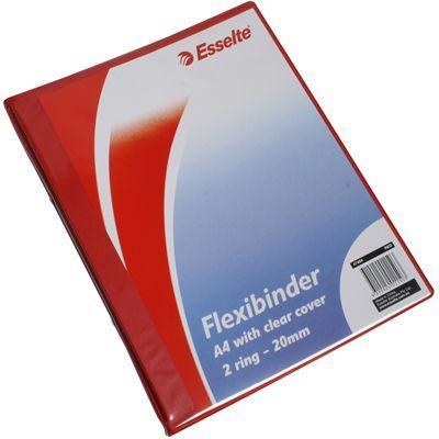 Esselte Flexibinder 2 Ring 20Mm A4 Clear Cover Red 47484 - SuperOffice