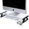 Esselte Monitor Stand Glass With 3 USB Ports 20Kg Capacity Black 30052 - SuperOffice