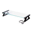Esselte Monitor Stand Glass With 3 USB Ports 20Kg Capacity Black 30052 - SuperOffice