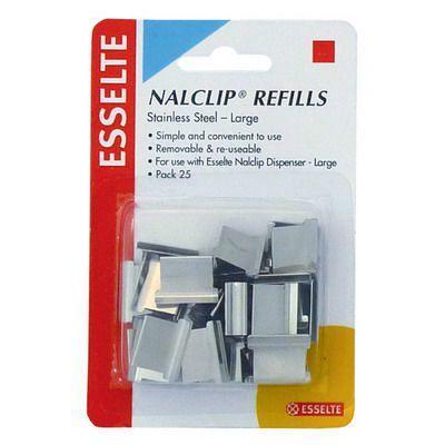 Esselte Nalclip Refills Stainless Steel Large Pack 25 45201 - SuperOffice