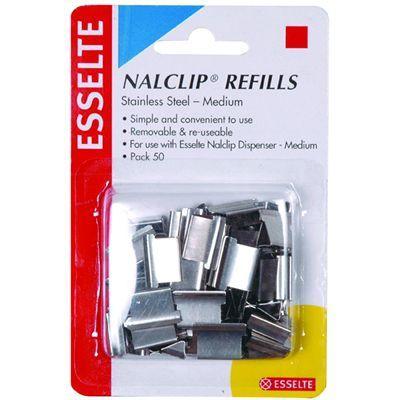 Esselte Nalclip Refills Stainless Steel Medium Pack 50 45200 - SuperOffice