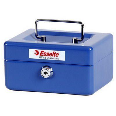 Esselte No.6 Classic Cash Box 152 X 118 X 80Mm Blue 375068 - SuperOffice