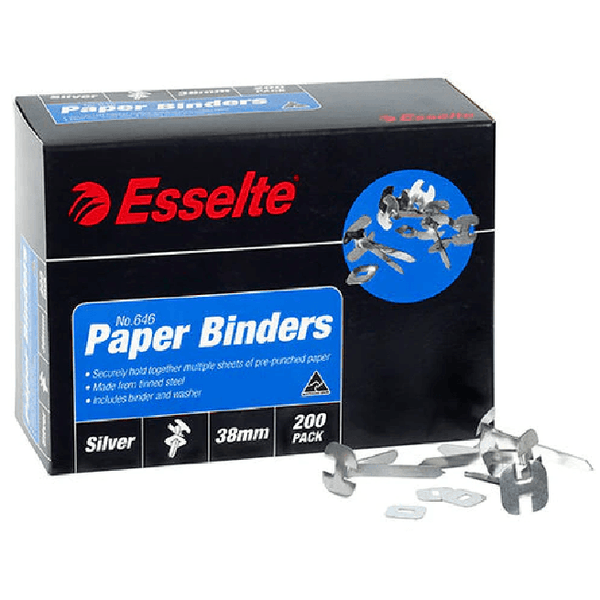 Esselte Paper Binders 38mm Box 200 Celco 0006462 - SuperOffice