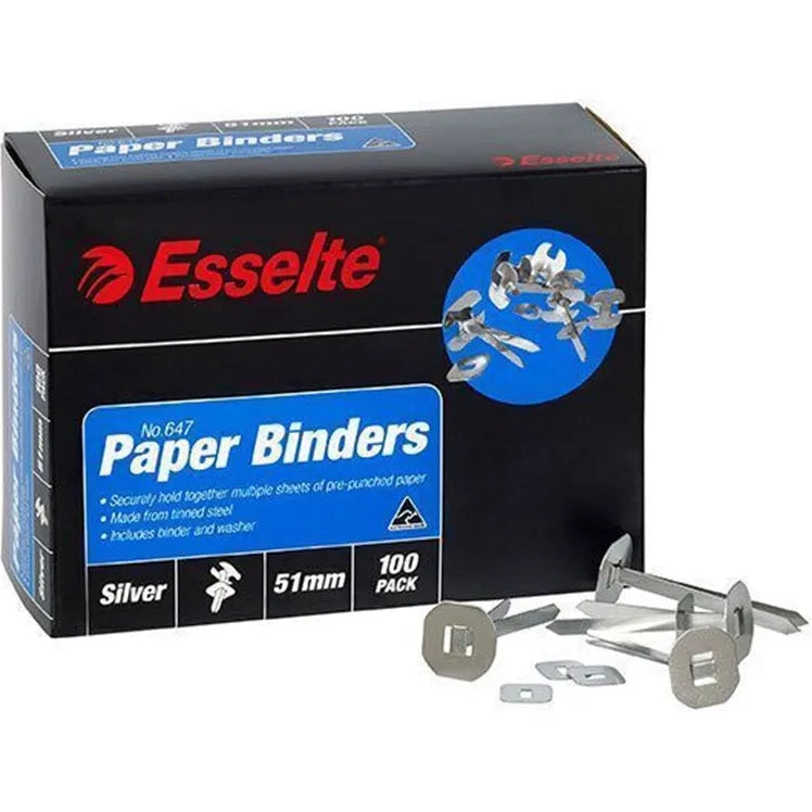 Esselte Paper Binders 51mm Box 100 0006470 - SuperOffice