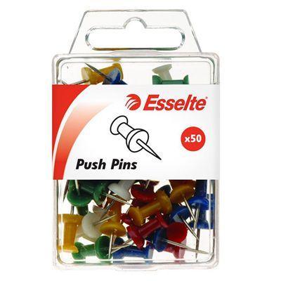 Esselte Push Pins Assorted Pack 50 45110 - SuperOffice