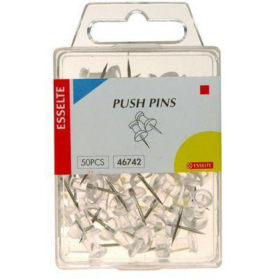 Esselte Push Pins Clear Pack 50 46742 - SuperOffice