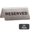 Esselte Reserved Steel Sign 20x60x50mm Silver For Restaurant Cafe Table Pack 10 31718 (10 Pack) - SuperOffice