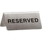 Esselte Reserved Steel Sign 20x60x50mm Silver For Restaurant Cafe Table Pack 10 31718 (10 Pack) - SuperOffice