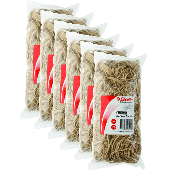 Esselte Rubber Bands Assorted Sizes 500g Bag Pack 6 Bulk 46216 (6 Pack) - SuperOffice