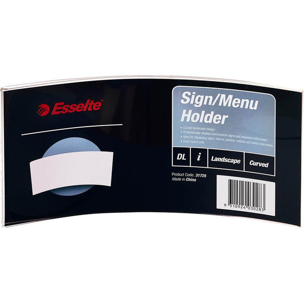 Esselte Sign Menu Holder Curved Dl Clear 31725 - SuperOffice