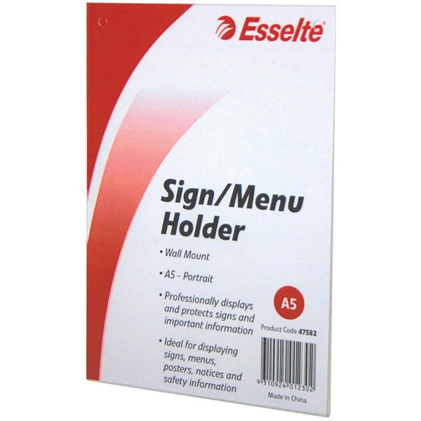 Esselte Sign / Menu Holder Wall Mount Portrait A5 47582 - SuperOffice