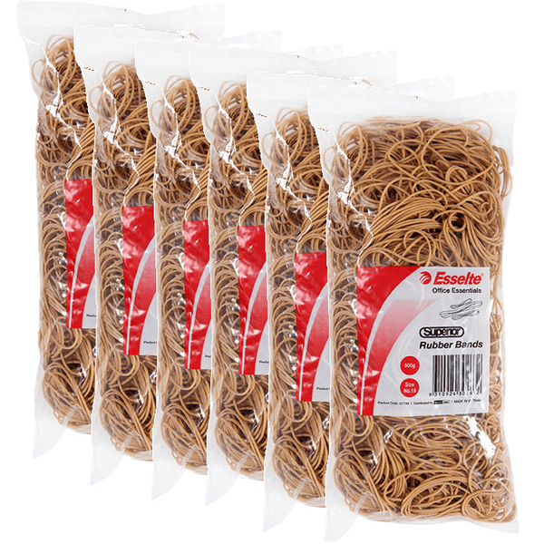 Esselte Superior Rubber Bands Size No.18 500G Bag 6 Pack 37788 (6 Bags) - SuperOffice