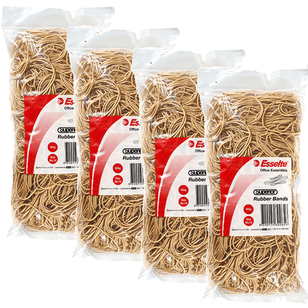 Esselte Superior Rubber Bands Size No.19 500G Bag Pack 4 37794 (4 Pack) - SuperOffice