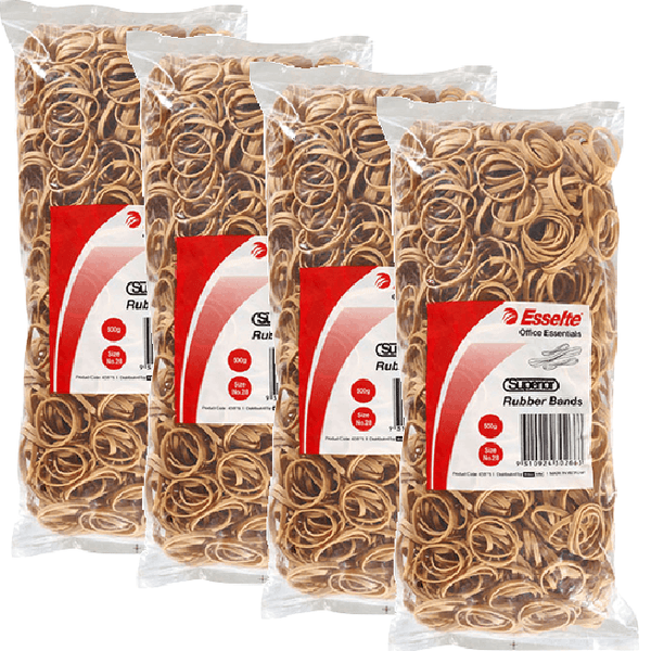 Esselte Superior Rubber Bands Size No.28 500gm Bag Pack 4 43975 (4 Pack) - SuperOffice