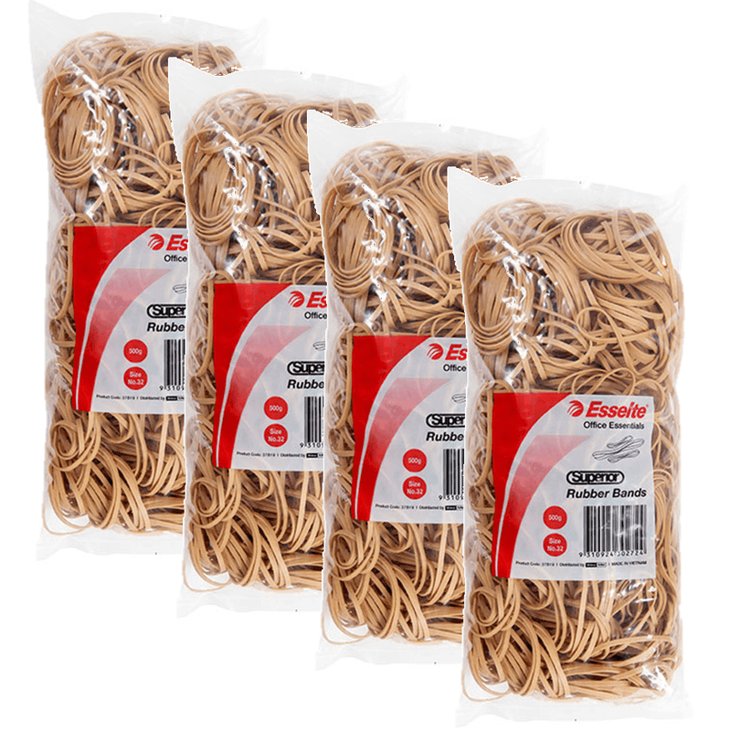 Esselte Superior Rubber Bands Size No.32 500g Bag Pack 4 37819 (4 Pack) - SuperOffice