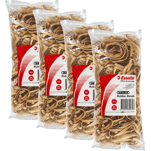 Esselte Superior Rubber Bands Size No.63 500gm Bag Pack 4 37855 (4 Pack) - SuperOffice