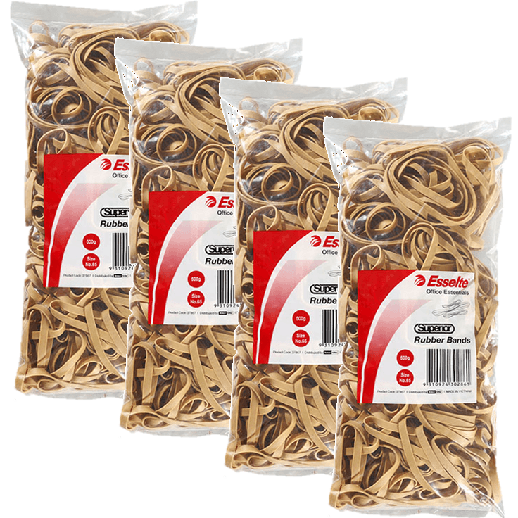Esselte Superior Rubber Bands Size No.65 500G Bag Pack 4 37867 (4 Pack) - SuperOffice