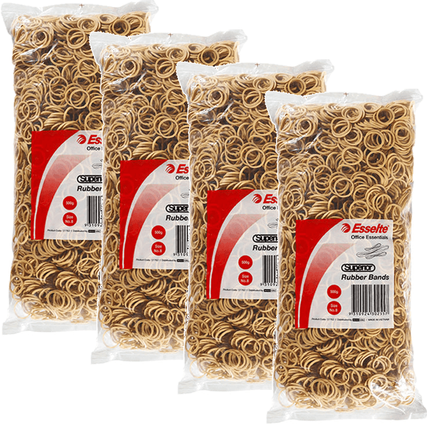 Esselte Superior Rubber Bands Size No.8 500G Bag Pack 4 37762 (4 Pack) - SuperOffice