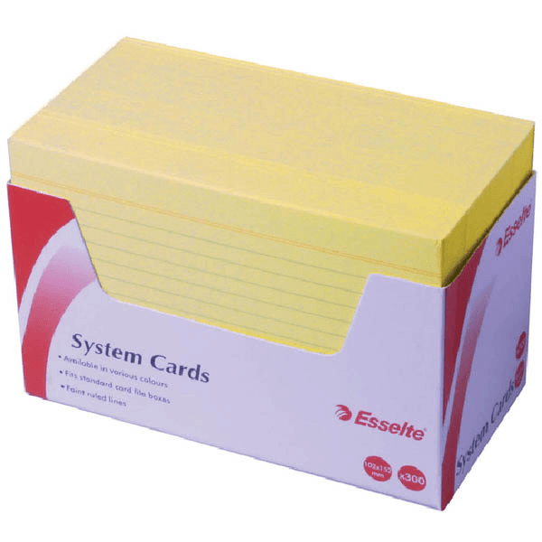 Esselte System Cards 152x102mm (6x4) Yellow Pack 300 434993 - SuperOffice