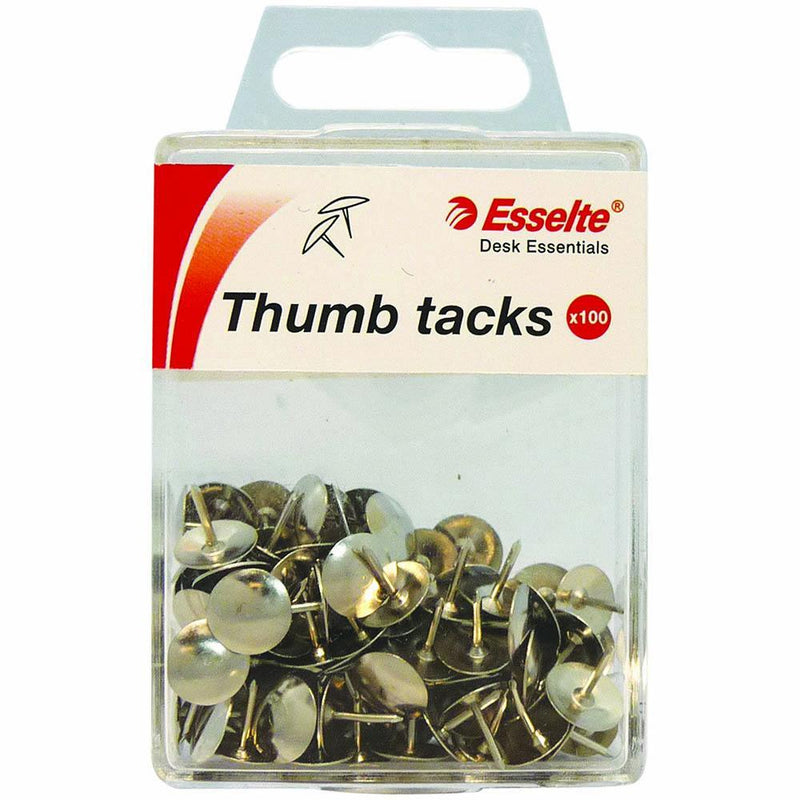 Esselte Thumb Tacks Silver Pack 100 55885 - SuperOffice