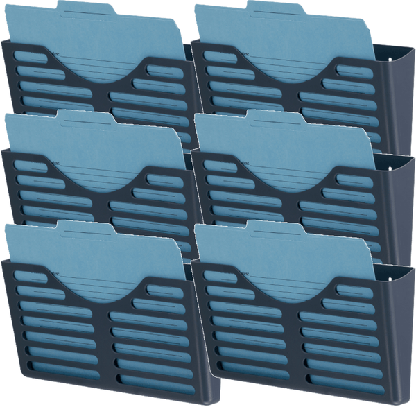 Esselte Verticalmate File Pocket X1 Charcoal Vertical Mate 6 Pack 30025 (6 Pack) - SuperOffice