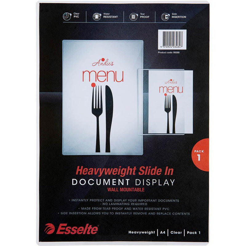 Esselte Wall Mount Document Display A4 Clear 90088 - SuperOffice