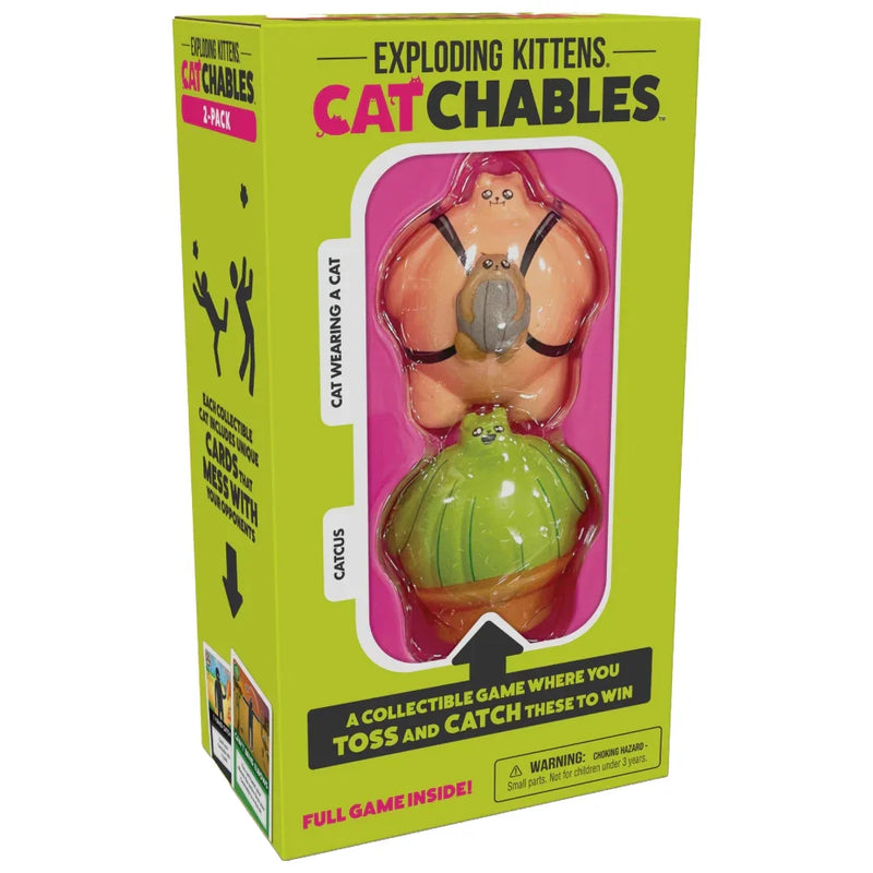 Exploding Kittens Catchables 2 Cat Wearing A Cat & Cactus Party Game 810083045924 - SuperOffice