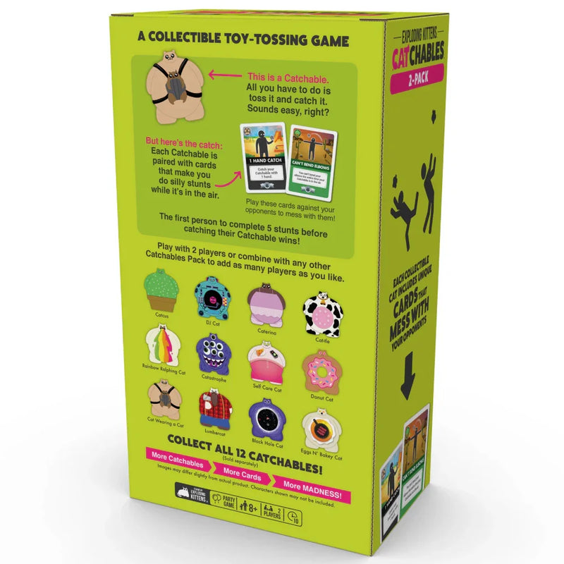 Exploding Kittens Catchables 2 Cat Wearing A Cat & Cactus Party Game 810083045924 - SuperOffice