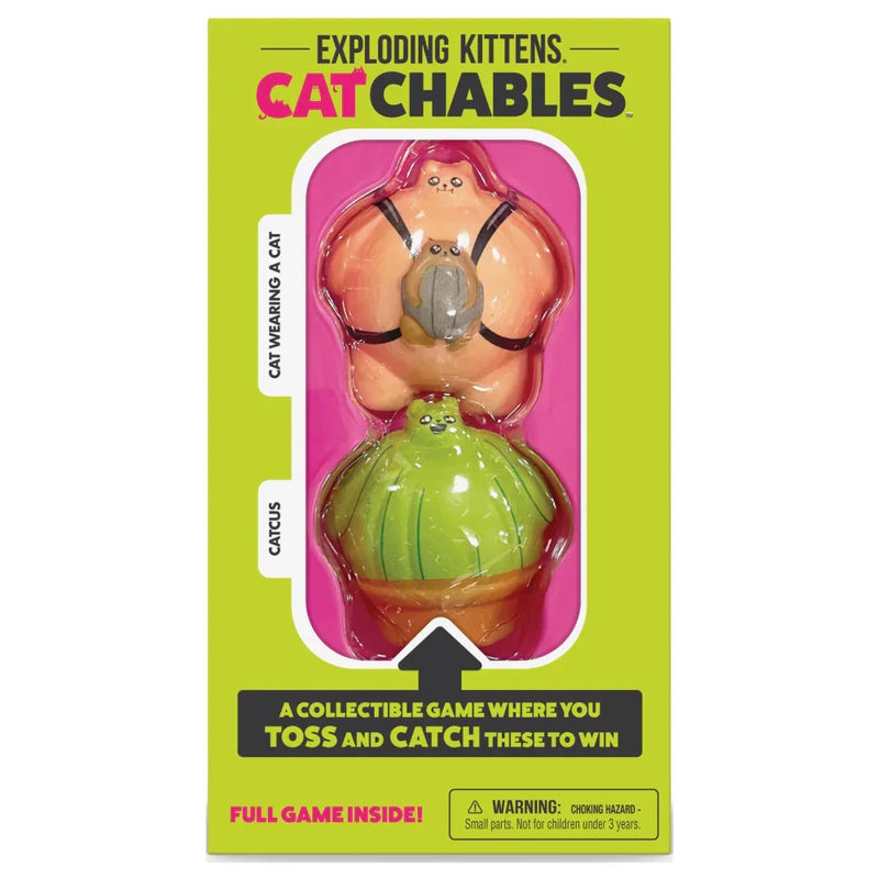 Exploding Kittens Catchables 2 Cat Wearing A Cat & Cactus Party Game 810083045924 - SuperOffice