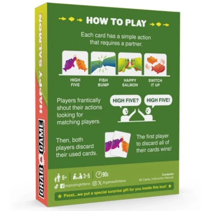 Exploding Kittens Grab & Game Happy Salmon Party Game 810083044507 - SuperOffice