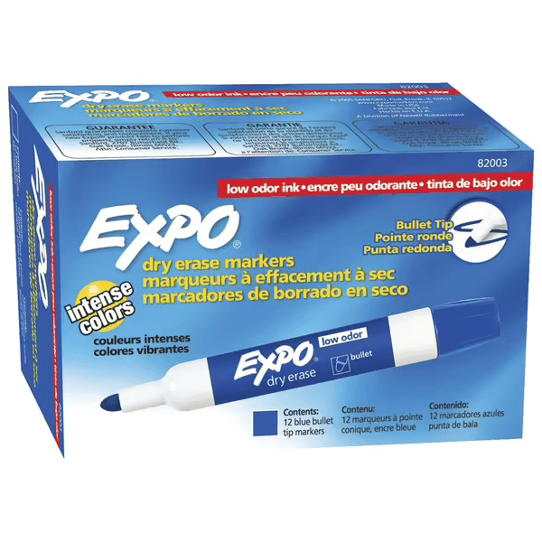 Expo Whiteboard Marker Bullet Tip Blue Box 12 82003 (Box 12) - SuperOffice