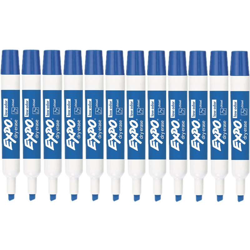 Expo Whiteboard Marker Chisel Tip Blue Box 12 80003 (Box 12) - SuperOffice