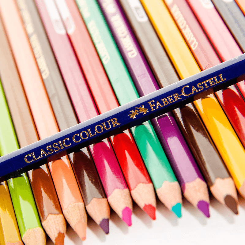 Faber-Castell 100 Classic Sketch Coloured Pencils Tin Set Sharpener 16-115805 (100 Tin) - SuperOffice