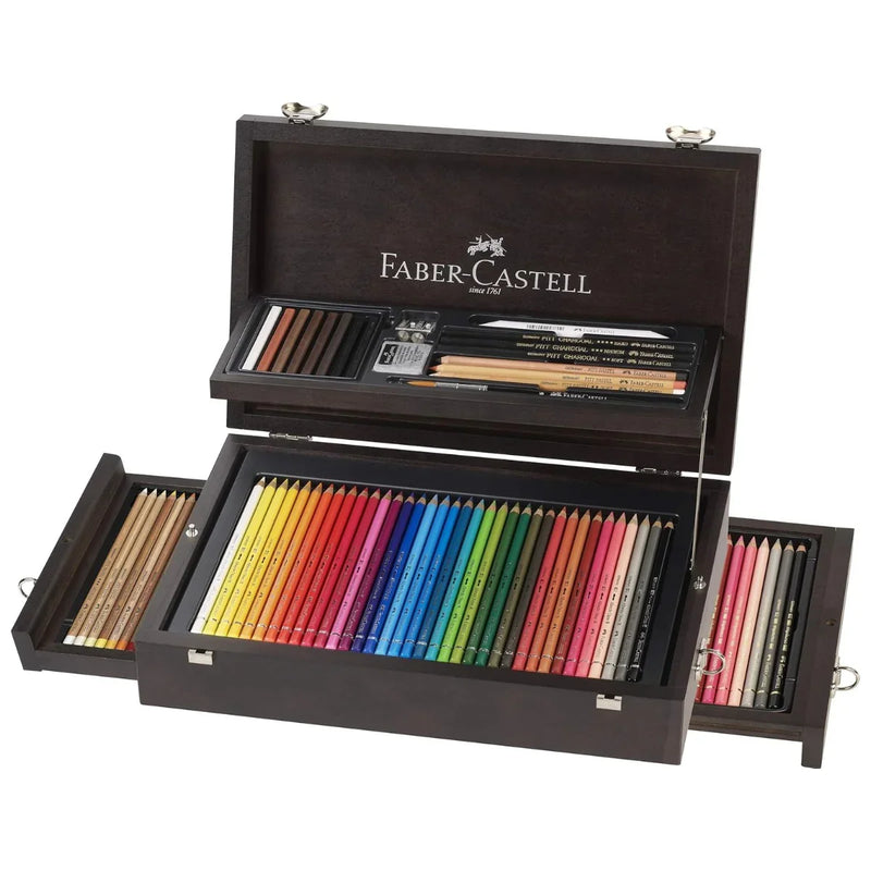 Faber-Castell 125 Pieces Art & Graphic Collection Watercolour Albrecht Dürer/Colour Pencils Polychromos Plus Wooden Case Set 18-110085 - SuperOffice