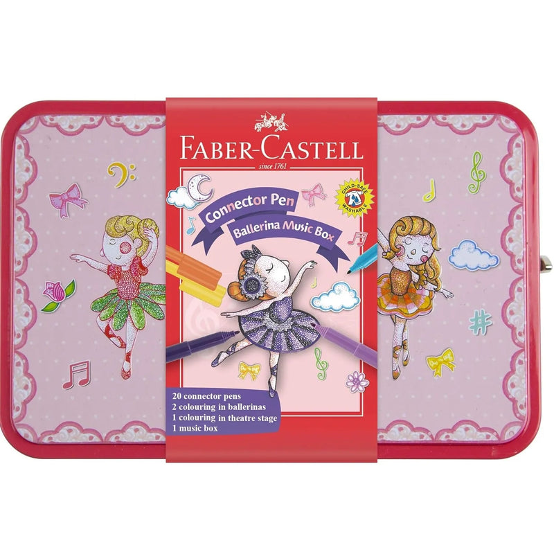 Faber-Castell 20 Connector Pens Colour Markers Music Box Ballerina Set 63-155095 - SuperOffice