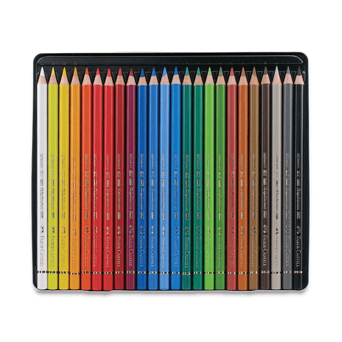 Faber-Castell 24 Polychromos Artist Colour Colouring Pencils Tin Set 18-110024 - SuperOffice