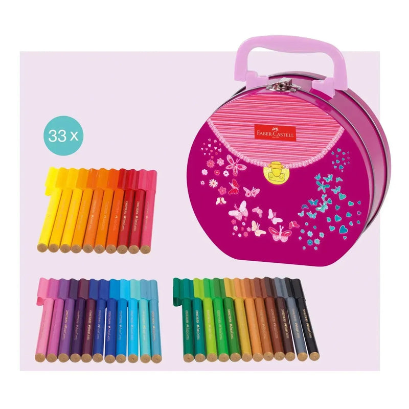 Faber-Castell 33 Connector Pens Markers Handbag Assorted Gift Set Tin 63-155537 - SuperOffice