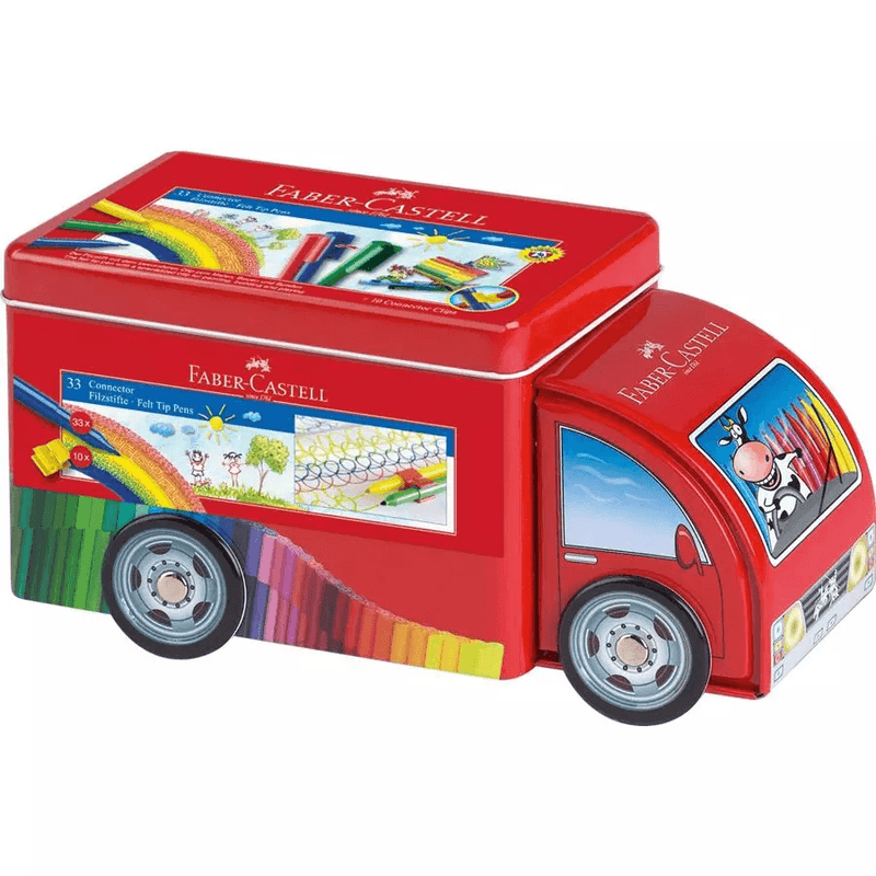 Faber-Castell 33 Connector Pens Markers Tin Truck 63-155072 - SuperOffice