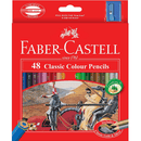 Faber-Castell 48 Pack Classic Coloured Pencils + Sharpener Set 115858 - SuperOffice