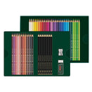 Faber-Castell 50pc Polychromos Colour & Pitt Graphite Matt Pencils Gift Set Eraser Sharpener 18-210054 - SuperOffice