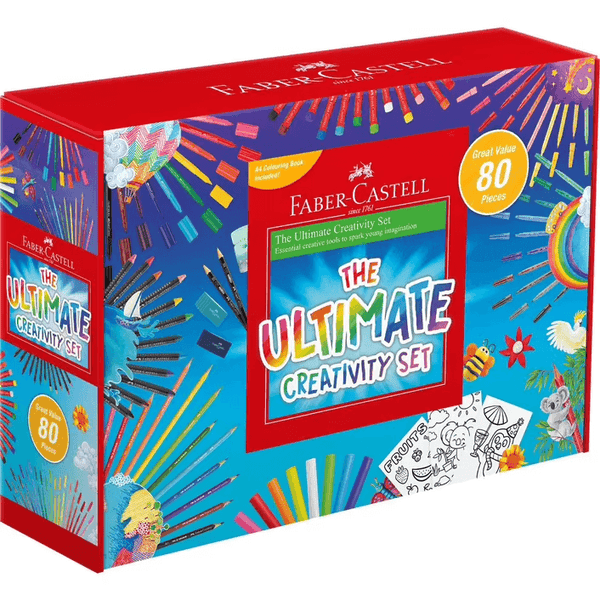 Faber-Castell 80pc Ultimate Creativity Set Book/Pencils/Markers/Pastels/Crayons/Clay 88-379802 - SuperOffice