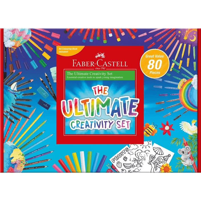 Faber-Castell 80pc Ultimate Creativity Set Book/Pencils/Markers/Pastels/Crayons/Clay 88-379802 - SuperOffice